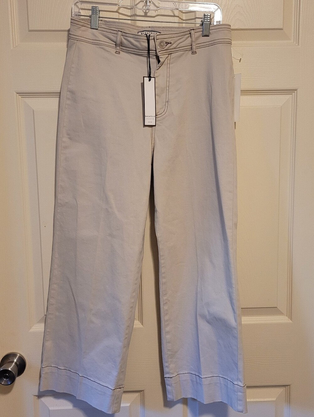 Bagatelle Cropped Wide Leg Pants Size 10 Cream High Rise